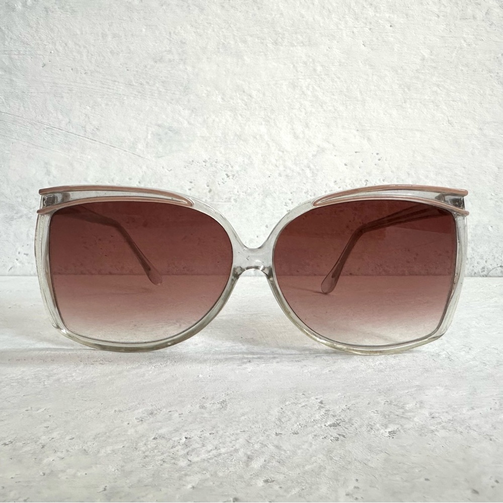 Clear Frame Sunglasses with Brown Gradient Lenses - Women Accessories